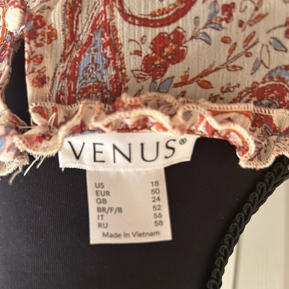 Venus Floral Paisley V-Neck Dress, Size 18 - Picture 4 of 6